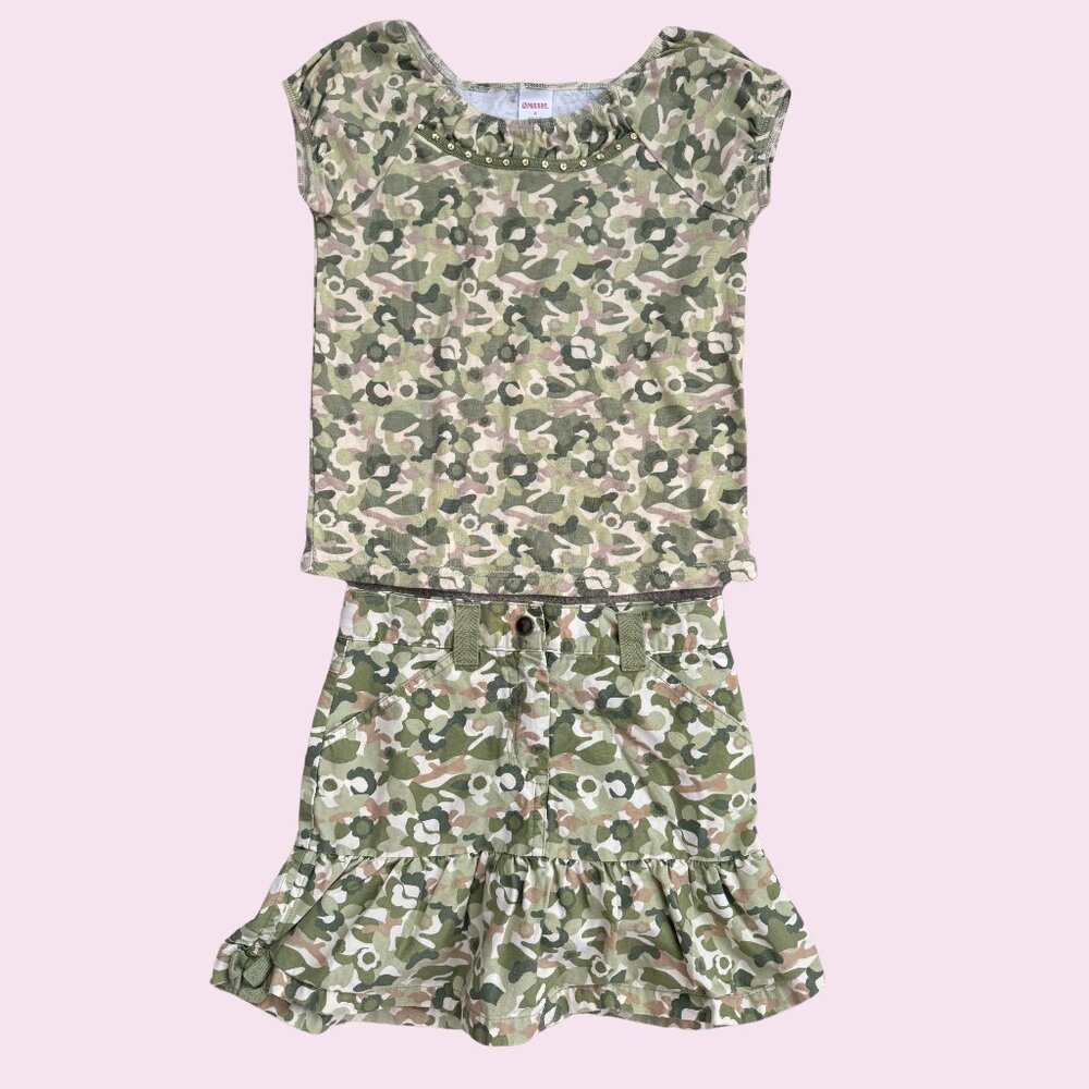 Gymboree Girl's Camo Shirt and Skirt/Skort Set (Size 8 Kids)